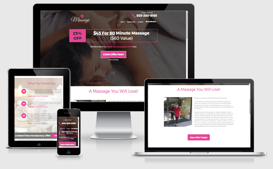 Massage Therapist Web Design 